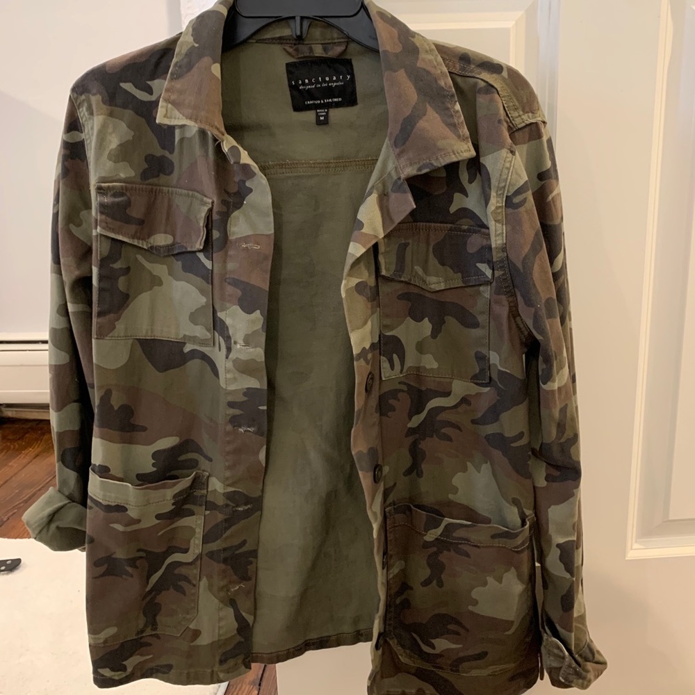 Camo print shacket